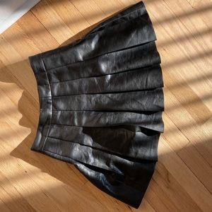 Black Leather Tennis Skirt